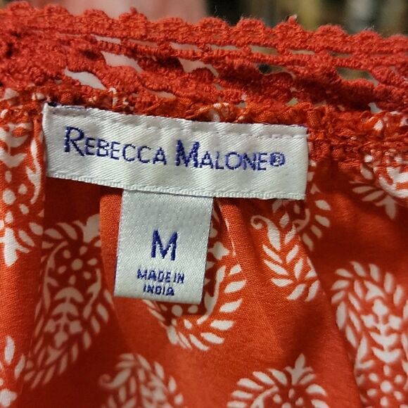 rebecca Malone Medium V-Neck Patterned Top size medium - Picture 5 of 9